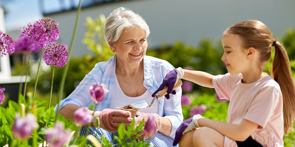 Senior lady gardening