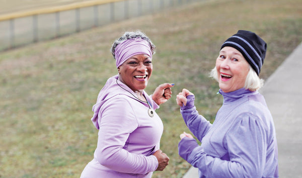 Senior women running