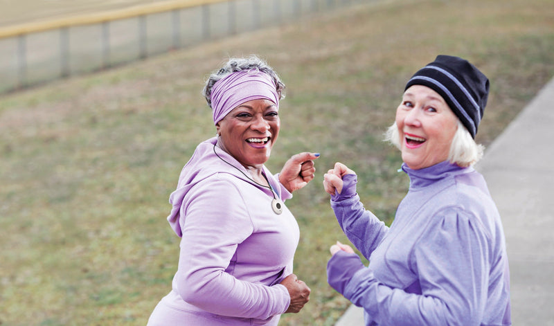 Senior women running